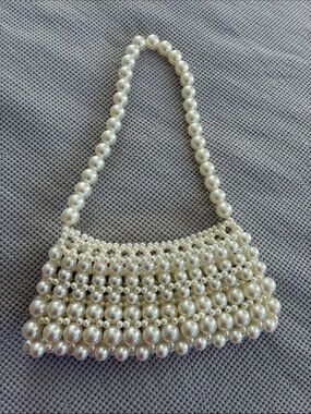 Zara Pearl Beaded Shoulder Bag - Ivory